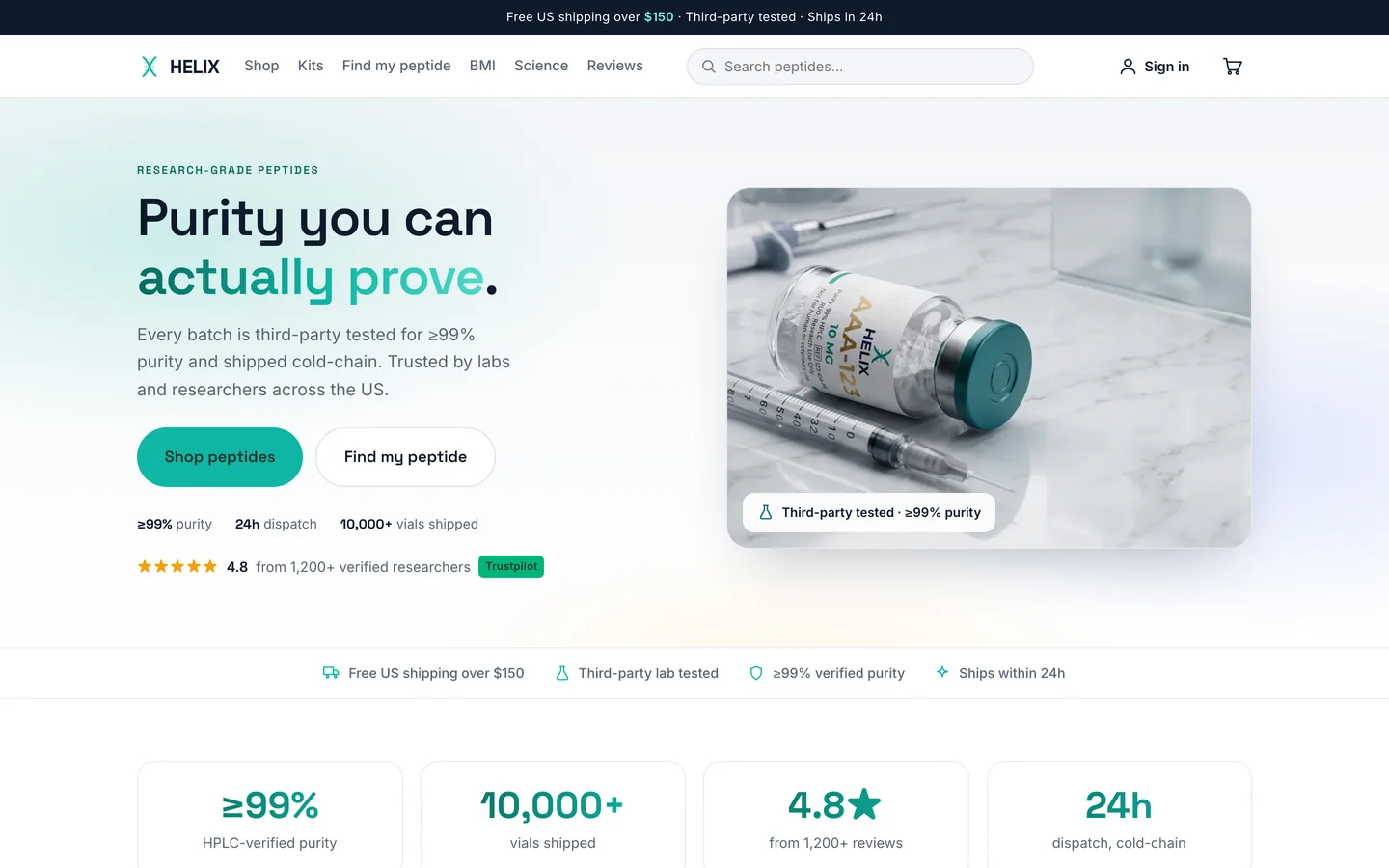 The same store redesigned by Trevi: bright layout, photoreal product shots and clear trust signals.
