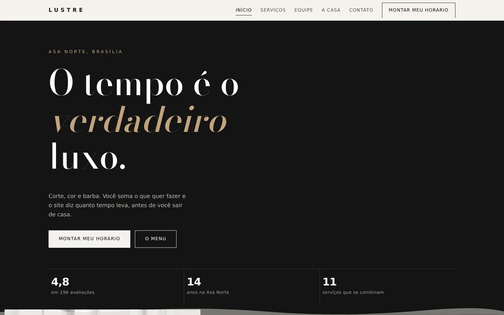 Lustre hair salon site preview