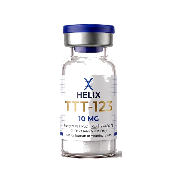 Photoreal product render of a peptide vial