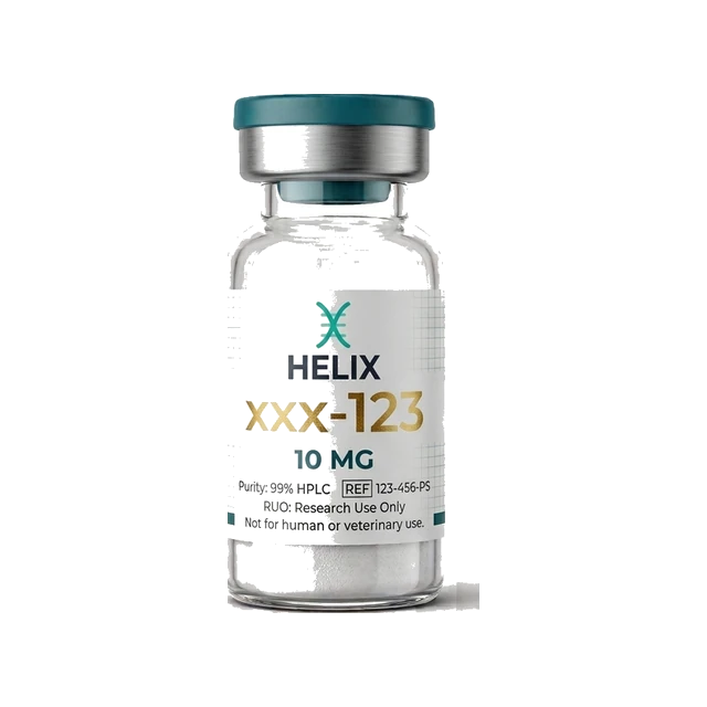 Photoreal product render of a peptide vial