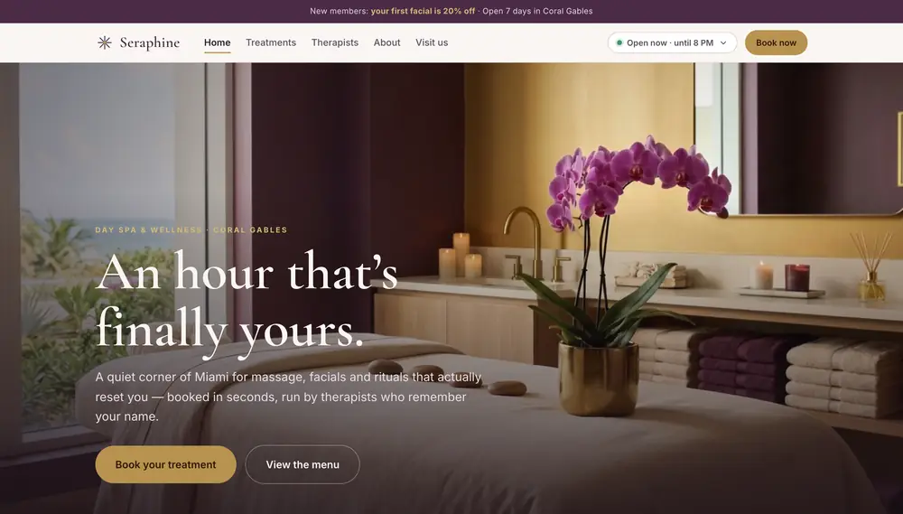 Seraphine spa site preview